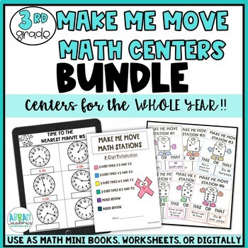 3rd Grade Math Centers Year Long Bundle