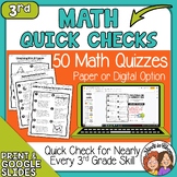 3rd Grade Math Skills Quick Checks with digital option Dis