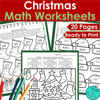 3rd Grade Math Skills Review - Christmas Practice & Color by Code ...