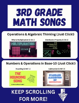 Preview of 3rd Grade Math Song Videos (Free!)