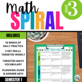 3rd Grade Math Spiral Review: 18 Weeks of Printable Practi