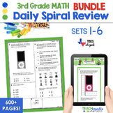 3rd Grade Math Warm Up Daily Math Spiral Review STAAR Test