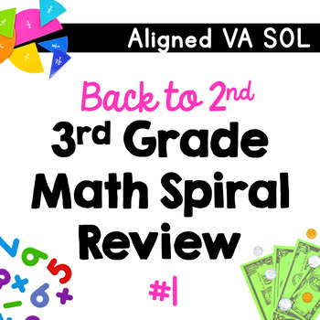 Preview of 3rd Grade Math Spiral Review Back to 2nd Grade-SOL Aligned