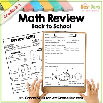 Preview of 2nd Grade Math Spiral Review  Morning Work Homework