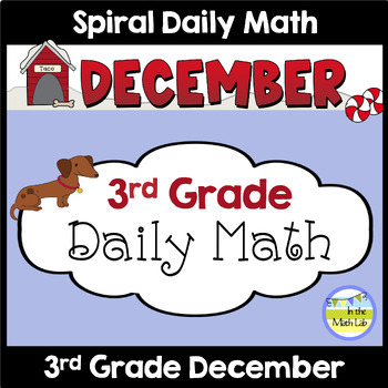 Preview of 3rd Grade Daily Math Spiral Review DECEMBER Morning Work or Warm ups Worksheets