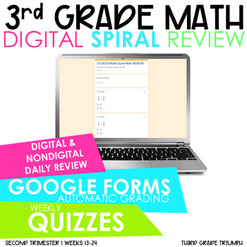 Preview of 3rd Grade Math Spiral Review | Digital and Print