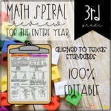 3rd Grade Math Spiral Review Independent Work Packets | Printable