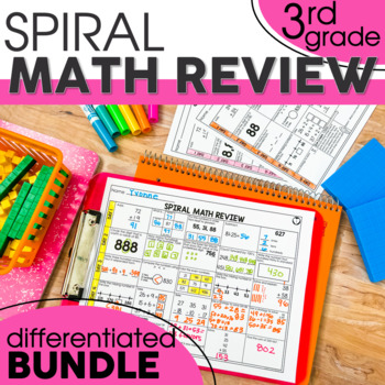 Preview of Morning Work Math Worksheets - 3rd Grade Math Review - End of Year Review Spring