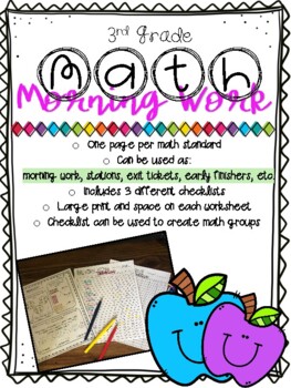 Preview of 3rd Grade Math Spiral Review • Morning Work • Early Finishers