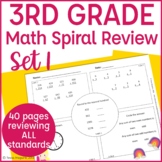 3rd Grade Math Spiral Review | Morning Work | Homework | Set 1