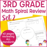 3rd Grade Math Spiral Review | Morning Work | Homework | Set 2