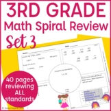 3rd Grade Math Spiral Review | Morning Work | Homework | Set 3