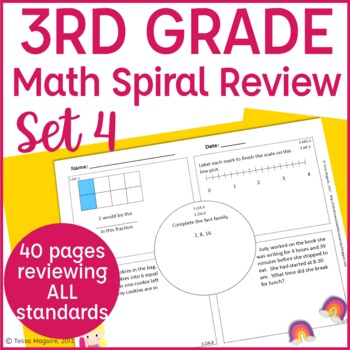 Preview of 3rd Grade Math Spiral Review | Morning Work | Homework | Set 4