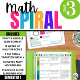 Third Grade Math Spiral Review: Hybrid Daily Math Warm ups