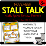 3rd Grade Math Spiral Review Posters- November Stall Talk