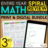 3rd Grade Math Spiral Review & Quizzes | DIGITAL & PRINT