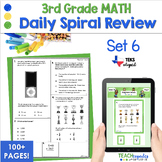 3rd Grade Math Spiral Review & Tests Set 6 DIGITAL & PRINT