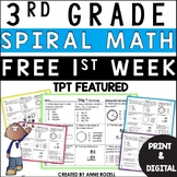 3rd Grade Math Review FREE SAMPLE | Math Spiral Review
