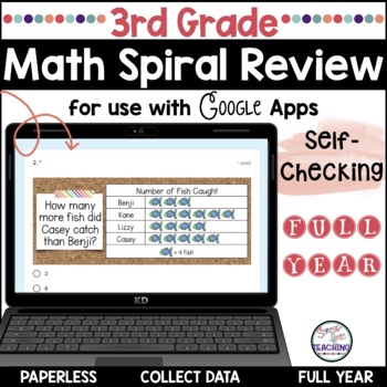 Preview of 3rd Grade Math Spiral Review - Digital - Google Forms