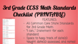 3rd Grade Math Standards Checklist- PRINTABLE