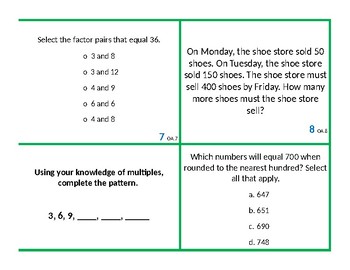 Preview of 3rd Grade Math Standards Review for FSA