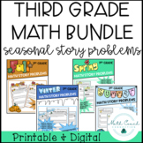 3rd Grade Math Story Problem BUNDLE | Seasonal Third Grade