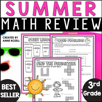 Preview of 3rd Grade Math Summer Review | Math Review Packet