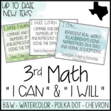 3rd Grade Math TEKS - "I Can" Statements / "I Will Learn T