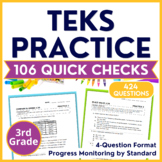 3rd Grade Math TEKS Practice Bundle - TEKS Progress Monito