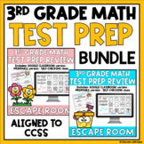 3rd Grade Math TEST PREP REVIEW Escape Room BUNDLE | Digit