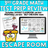 3rd Grade Math TEST PREP REVIEW Summer Escape Room DIGITAL