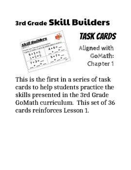 Preview of 3rd Grade Math Task Cards: Aligned with GoMath Chapter 1