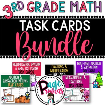 Preview of 3rd Grade Math Task Cards Bundle