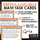 3rd Grade Math Task Cards Differentiated Math Centers Two 