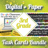 3rd Grade Math Task Cards Digital and Paper MEGA Bundle ⭐ 