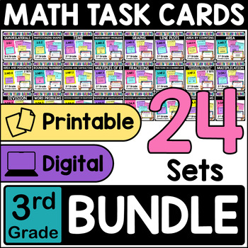 Preview of 3rd Grade Math Task Cards BUNDLE