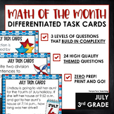 3rd Grade Math Task Cards Monthly Differentiated | Math Sp