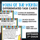 3rd Grade Math Task Cards Monthly Differentiated | Math Sp