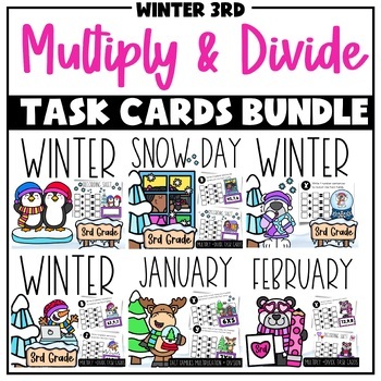 Preview of 3rd Grade Multiplication and Division Math Task Cards MEGA Bundle