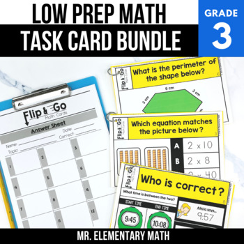 Preview of 3rd Grade Math Task Cards & Review - Early Finisher Activities