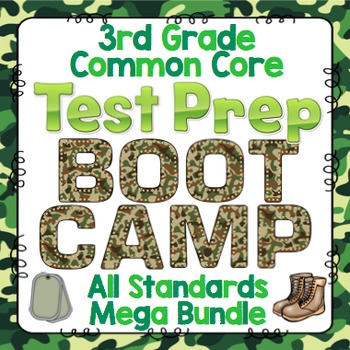 Preview of 3rd Grade Math Test Prep: Boot Camp Themed Math Test Prep