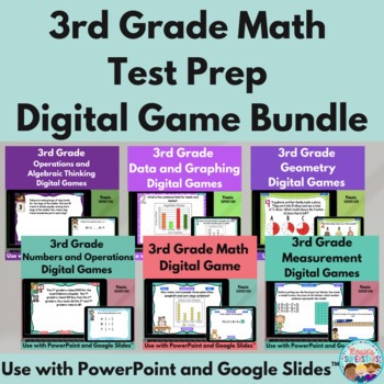 Preview of 3rd Grade Math Test Prep Digital Game Bundle: 12 Games