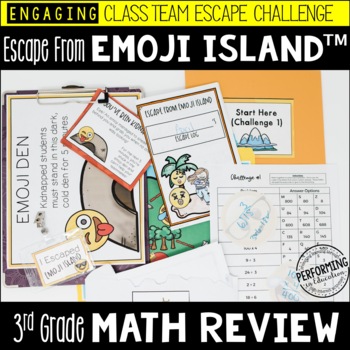 Preview of 3rd Grade Math Test Prep Game | Easy-Prep Escape Room | End of Year Review