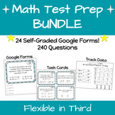 3rd Grade Math Test Prep Google Forms/Task Cards BUNDLE
