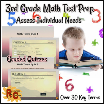 3rd Grade Math Test Prep Graded Quizzes Final Assessment by ...