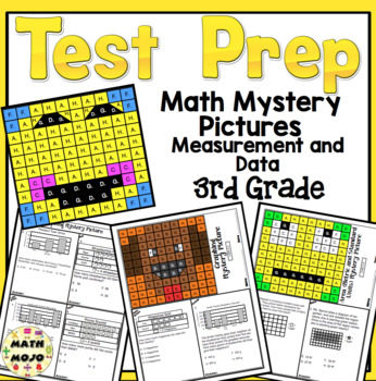 Preview of 3rd Grade Math Test Prep Mystery Pictures - Measurement and Data