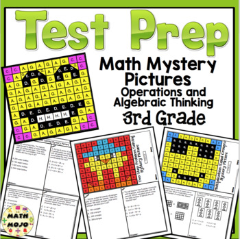 Preview of 3rd Grade Math Test Prep Mystery Pictures - Operations and Algebraic Thinking