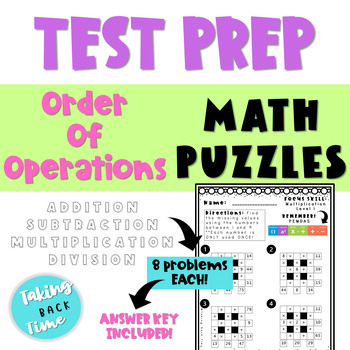 Preview of 3rd Grade Math Test Prep Order of Operations