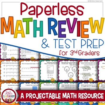 Preview of Paperless Math Review & Morning Work: 3rd Grade Math Game & Spiral Math