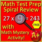 3rd Grade Math Units 1 - 5: Math Mystery Unit Spiral Review CCSS Test Prep